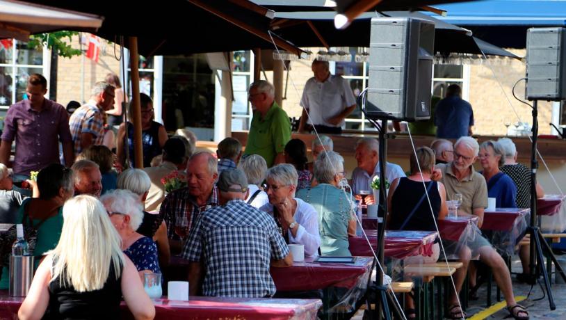 The square during wine festival in Christiansfeld