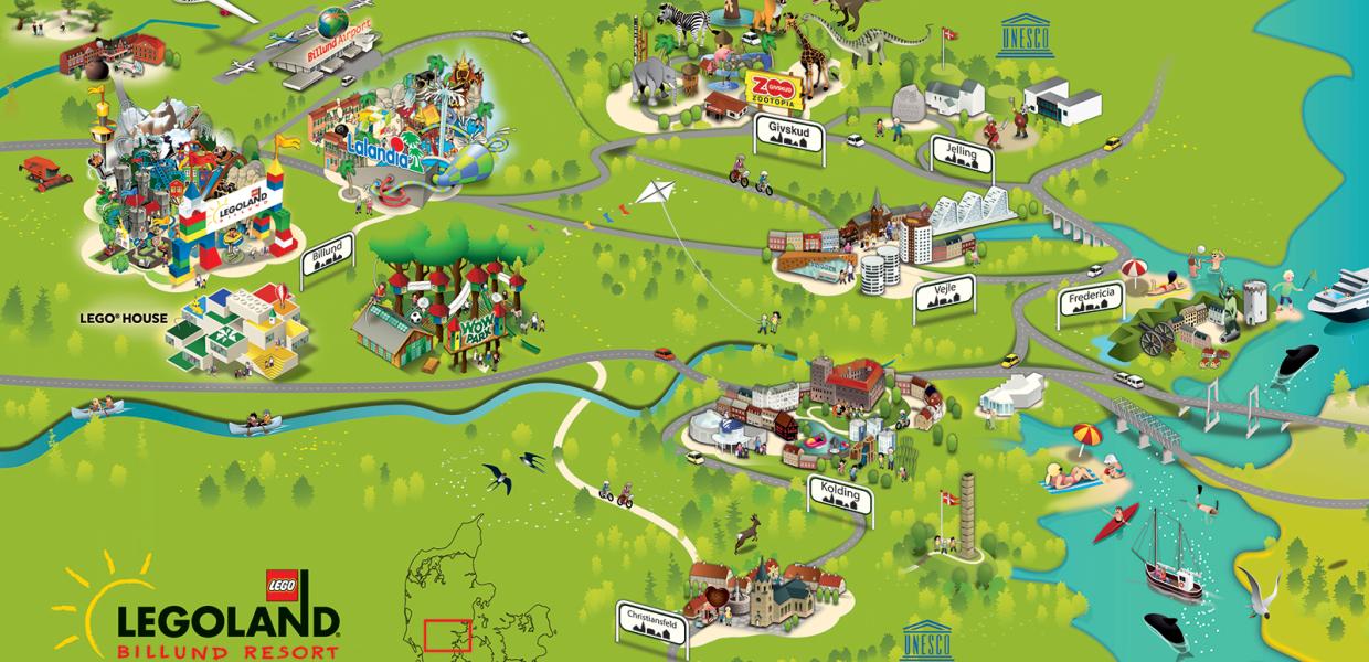 The map shows 20 children's attractions in an area filled with nature and plenty of child-friendly beaches. You can also explore the many fun attractions and theme parks for children and families.